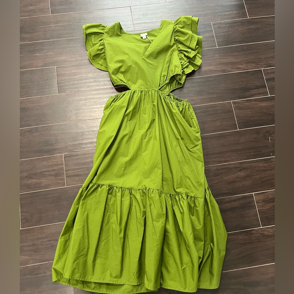 BRAND NEW OLIVE CUTOUT MAXI DRESS